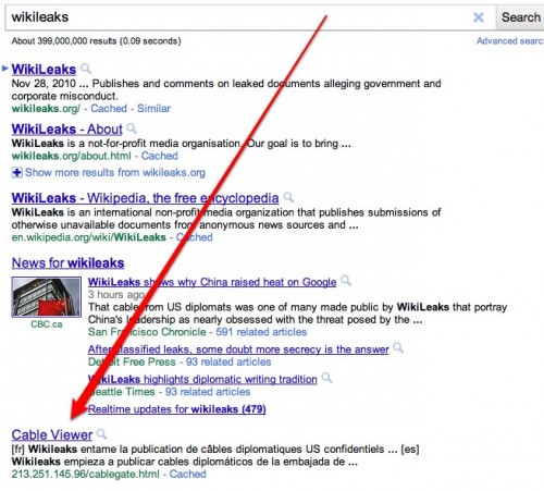 Wikileaks Google Search 3