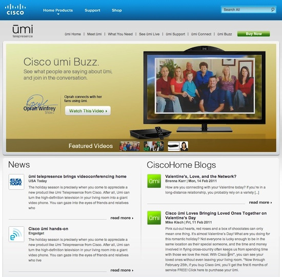 Cisco Microsite Uses Buzz / Social Page to increase Conversions