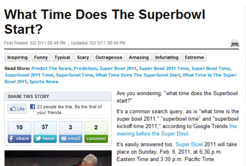 What Time Does 'What Time Does The Super Bowl Start?' Start?