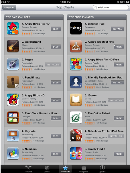 App Charts: All paid ipad apps in games