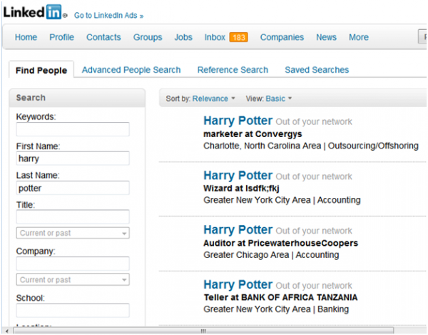 LinkedIn Harry Potter