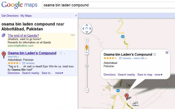 Google Maps Bin Laden