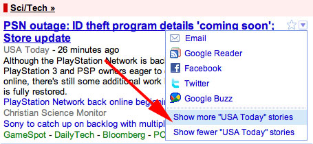 Google News Showmoreless