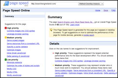 Google Page Speed Online