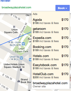 Google Hotel Finder Booking