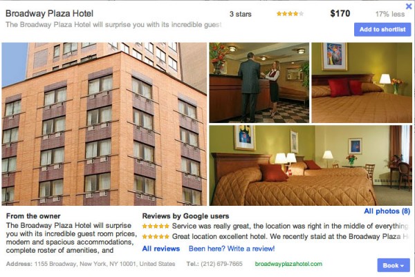 Google Hotel Finder Moreinfo