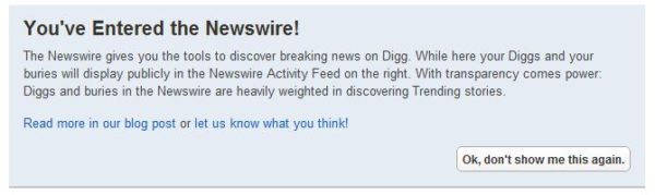 Digg Newswire Notification