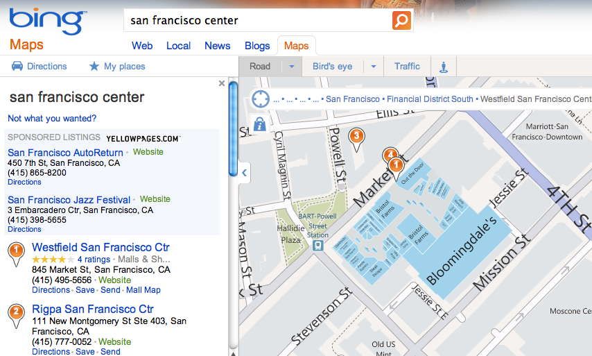 Bing Adds Venue Maps, Features 148 Malls - Search Engine Watch