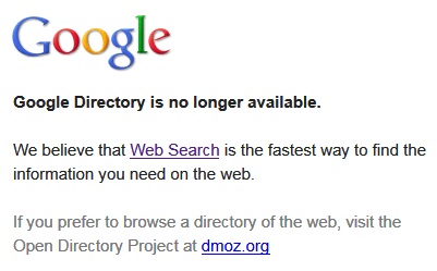 Google says bye bye to DMOZ