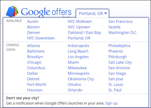 google-offers-list