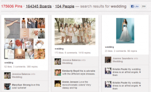 Pinterest weddings results for link building