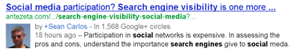 Author Rich Snippet In SERP