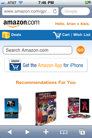 Amazon Promotes Download of iOS App Appropriately