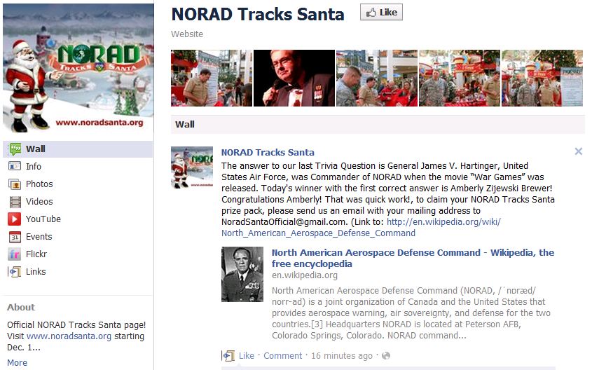 Facebook Norad