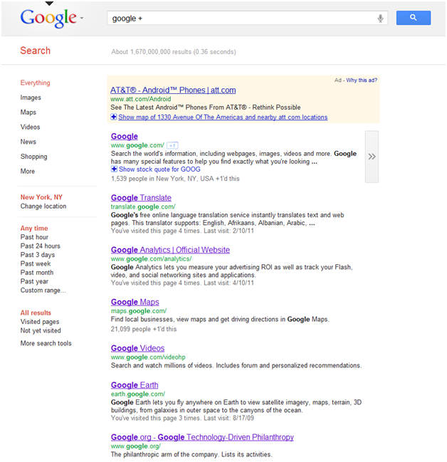 Google + In The SERPs
