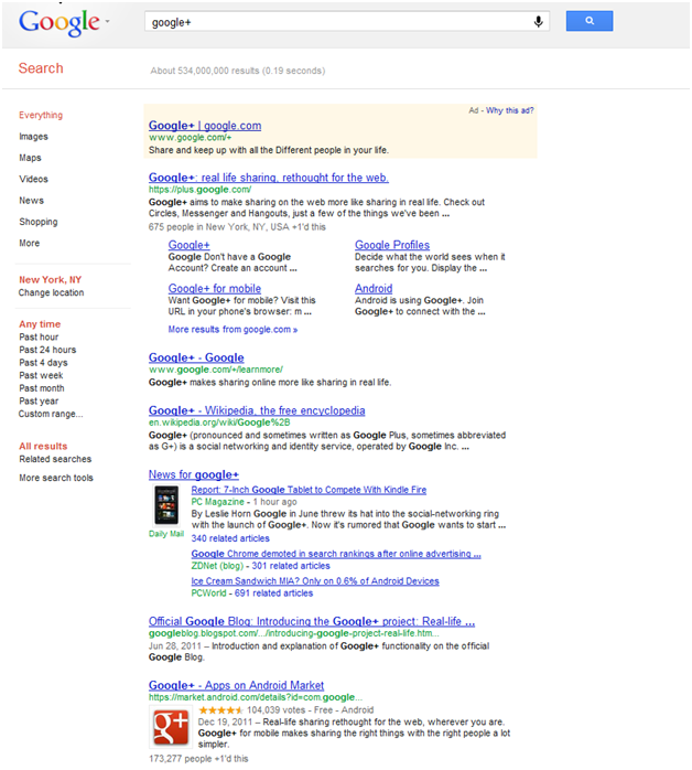Google+ In The SERPs