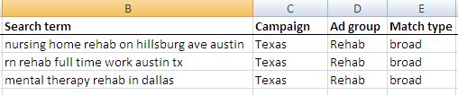 AdWords Search Query Data