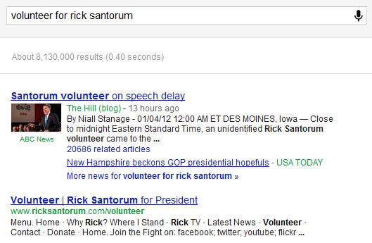 Santorum Volunteer