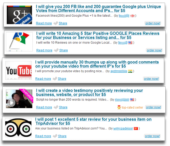 Social search SEO spam example