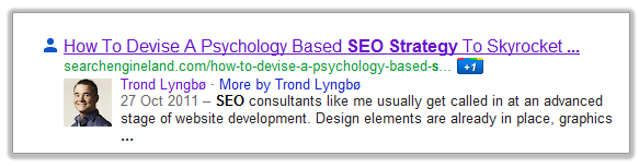 Social Search: Rich snippets & author tag example