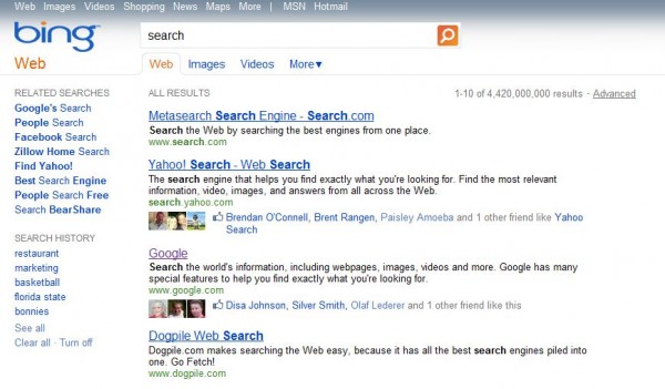 Bing Social SEarch