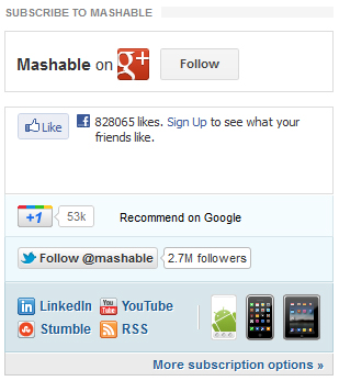 Mashable Sidebar Social