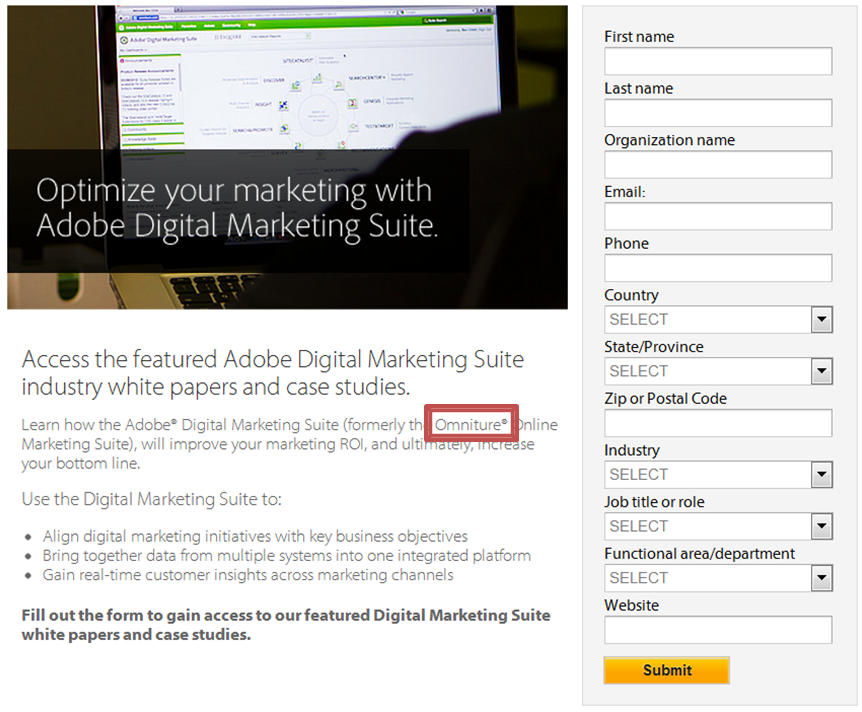 Omniture Landing Page