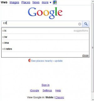 Google Mobile Search Box Example
