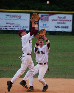 baseball fly ball collision