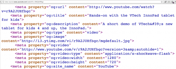 YouTube Open Graph Implementation
