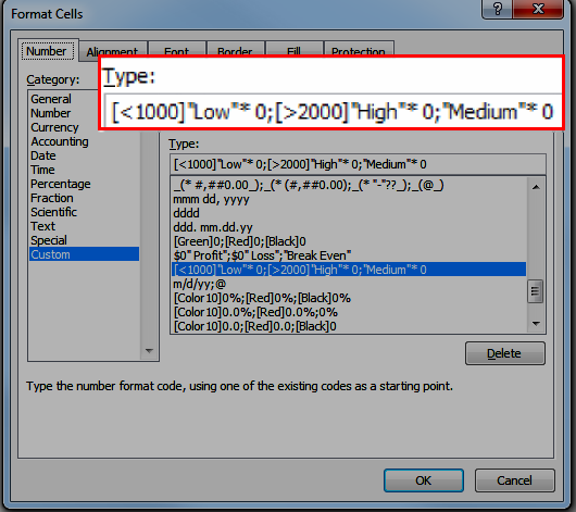 custom formatting excel %