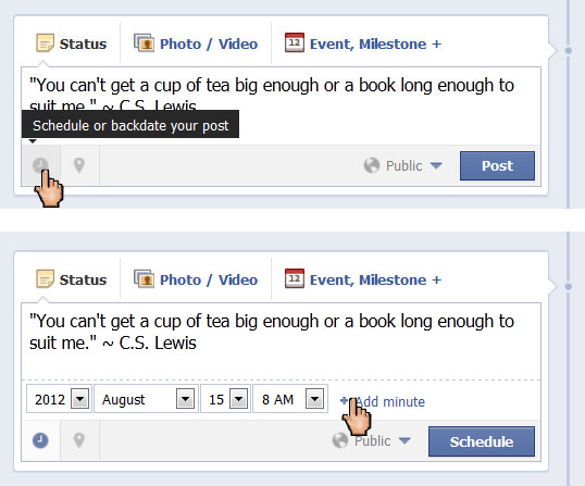 Scheduling Facebook Status Updates