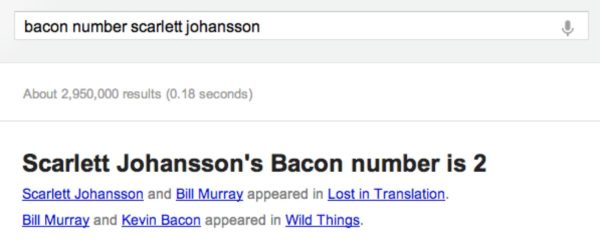 Bacon Number Scarlett Johansson Google Search