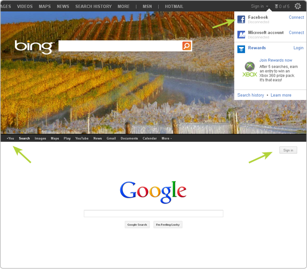 bing-google logins