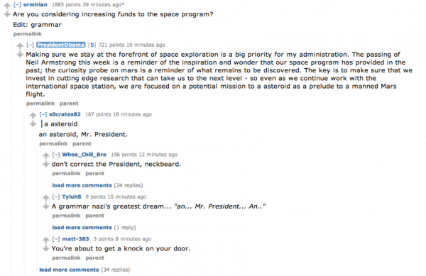 Reddit Town Hall With Obama