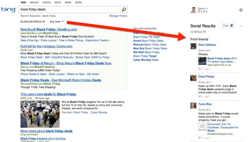 Bing Testing Social Sidebar With New Look, More Answers