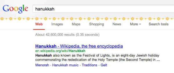 Hanukkah Google Decorations