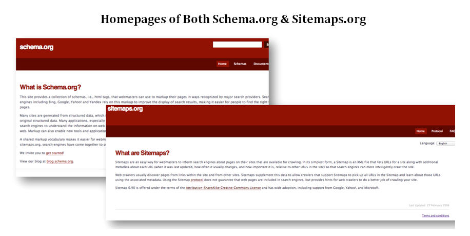 Homepages Of Both Schema Sitemaps