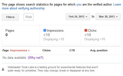 Author Stats Webmaster Tools