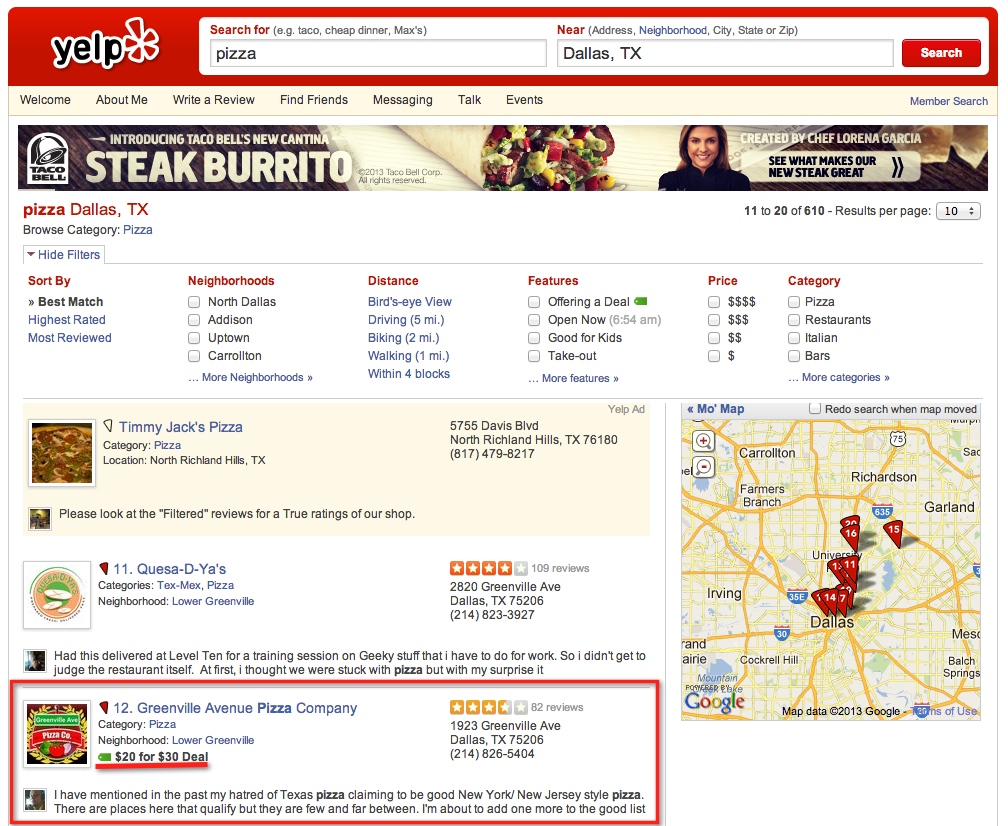 yelp local results