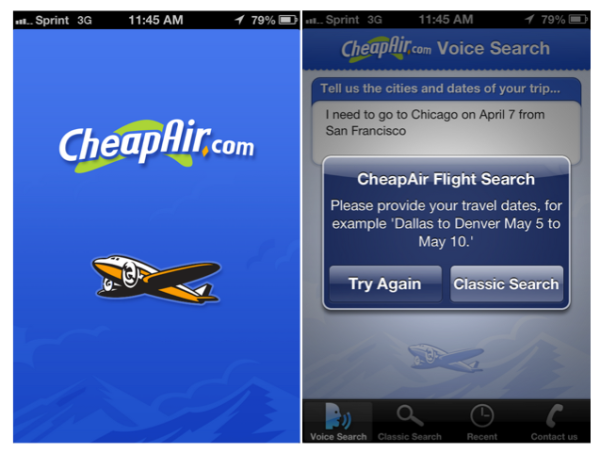 cheapair voice search