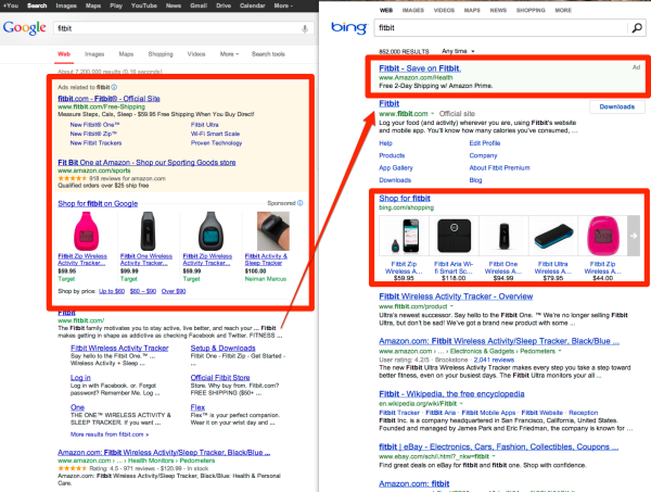 fitbit google vs bing