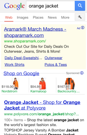 Google Product Listing Ads on Smartphones