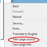 view page source