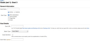 Google Analytics Goal Setup
