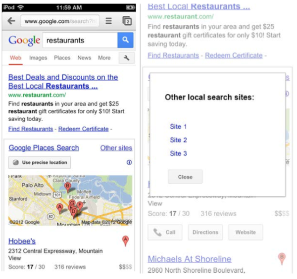 New Google EU SERP mobile 2