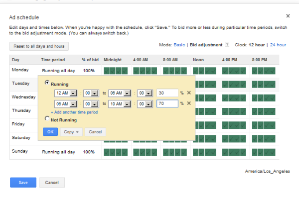 target by time in adwords