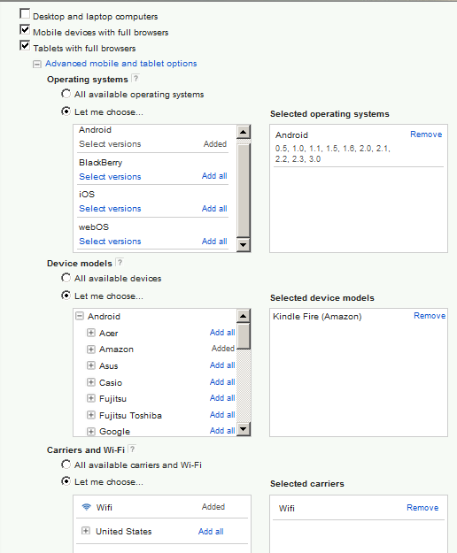 device targeting before enhanced campaigns