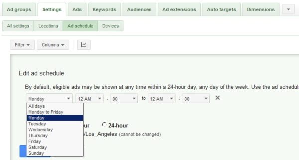 setting time periods