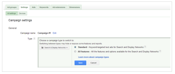 AdWords Standard Campaign Setup